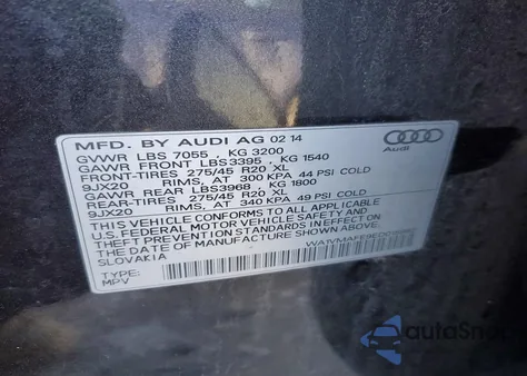 2014 Audi Q7 Prestige z USA, uszkodzony, nr VIN WA1VMAFE9ED015982
